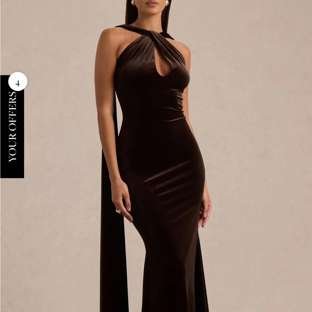 Club L London Chocolate Brown Wedding Dress